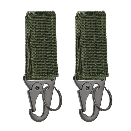 2pcs Tactical Hanging Buckle Molle Nylon Webbing Carabiner Belt