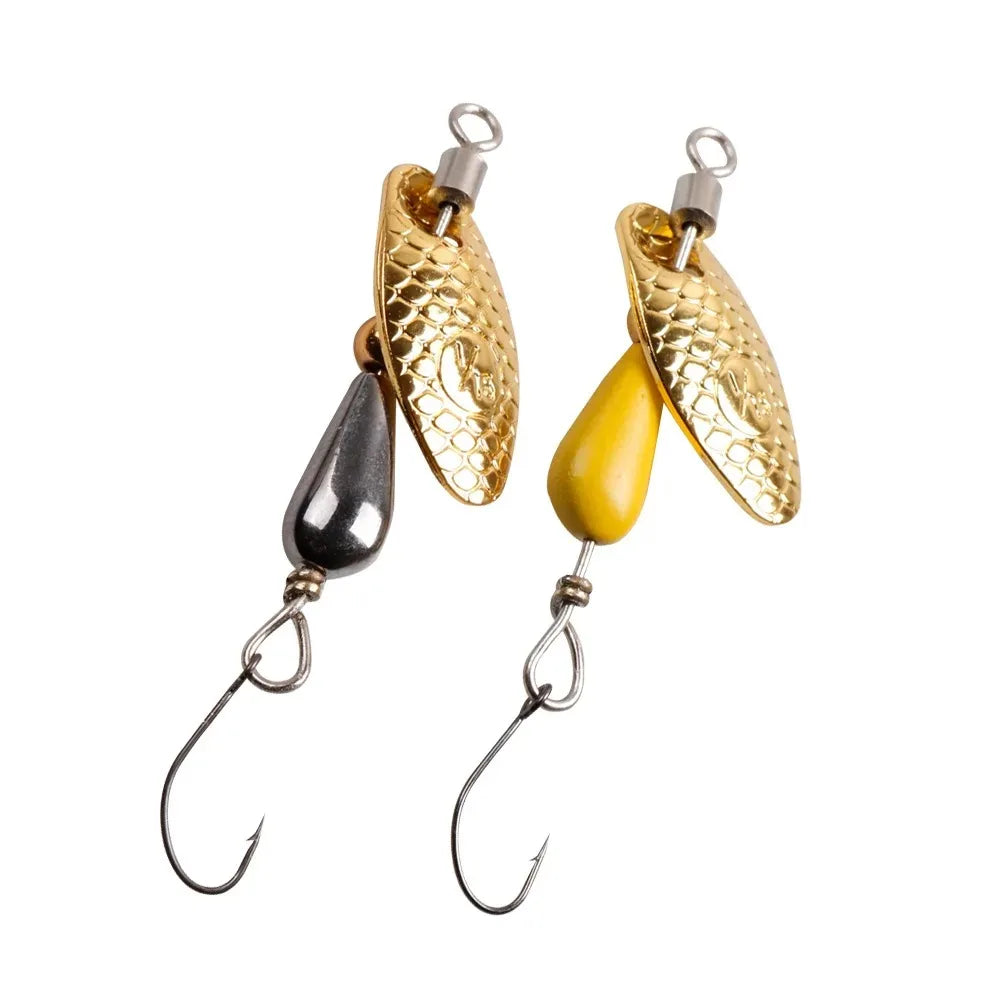 2Pcs Spinner Spoon Metal Bait Fishing Lure 5.5cm/2.8g Sequins Long
