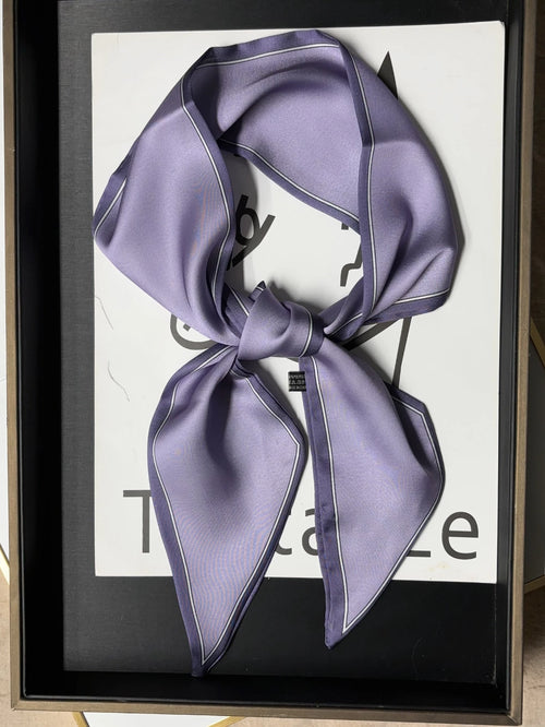 Fashion Print Hair Ribbon Scarf Women Neck Tie Bag Silk Skinny
