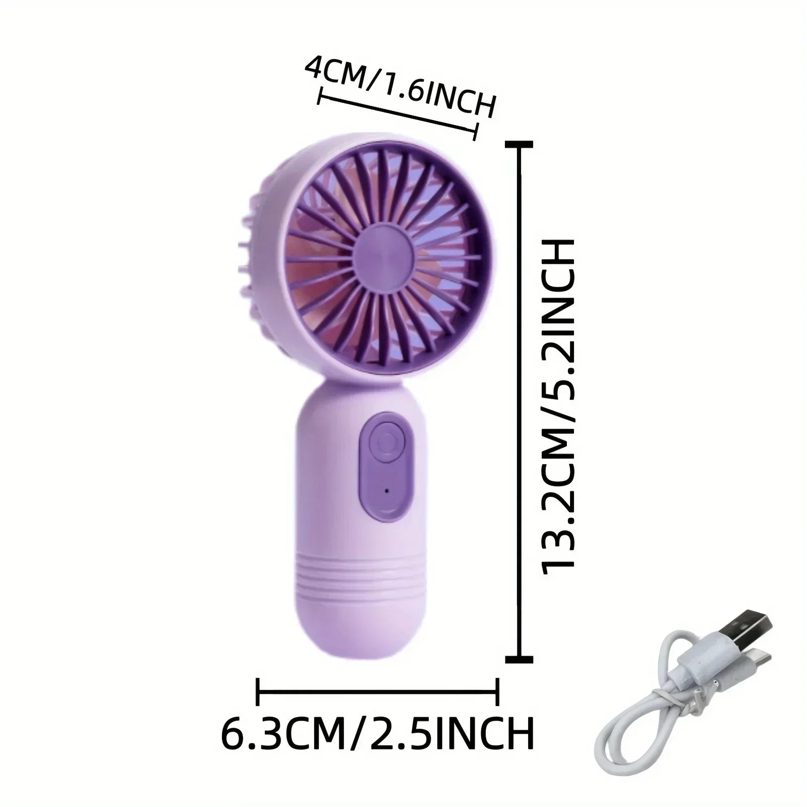 Mini Portable Fan USB Charging 3-speed - Handheld Fan for Men and