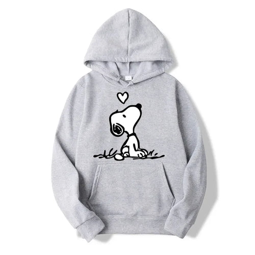 American Cartoon Comics Snoopy Hoodie Women Man Pullover Tops Spring