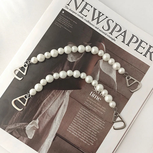 2 Pieces Sparkling Faux Pearl Decoration Chain Suitable For Crocs Bogg