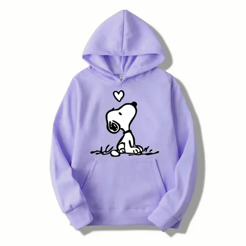 American Cartoon Comics Snoopy Hoodie Women Man Pullover Tops Spring
