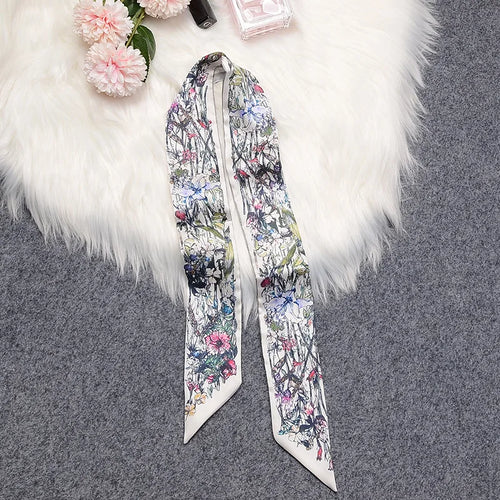 2024 New Luxury Brand Scarf Tarot Women Scarf Bag Hair Skinny Silk