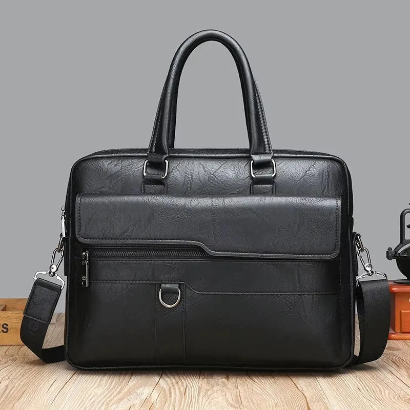 Luxury Brand Men Handbag Leather Man Briefcase for Laptop Messenger