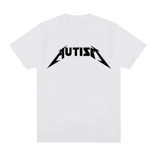 Autism Metal Rock Meme T-shirt Men Women Fashion Hip Hop Short Sleeve