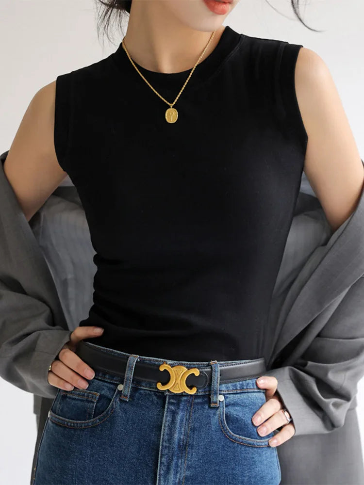 Camisole Vest for Women  Round Neck Colourful Basic Sleeveless