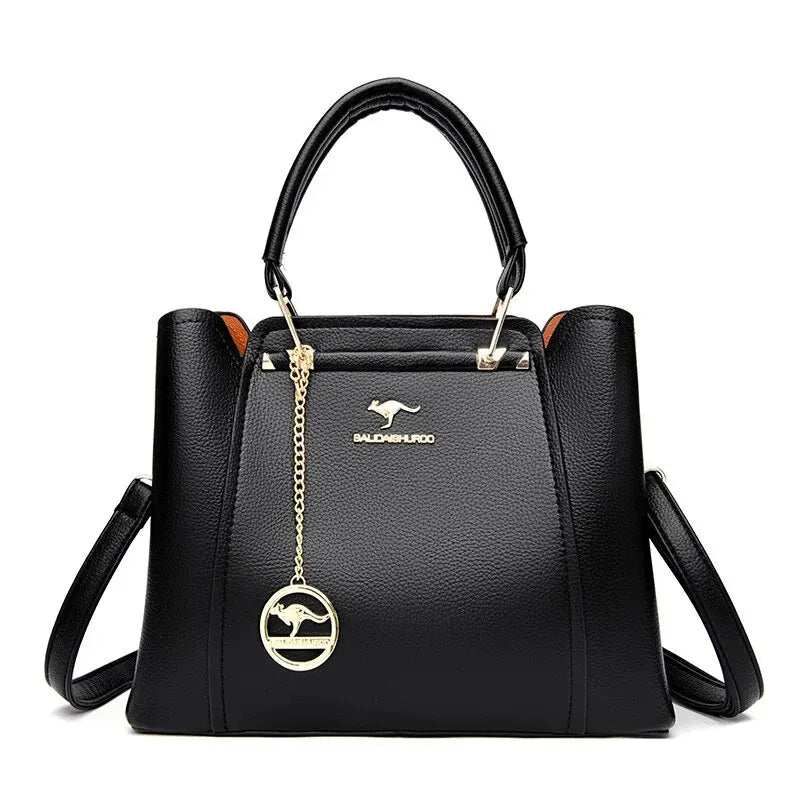 Fashion Women Soft PU Leather Handle Handbag Designer Shoulder