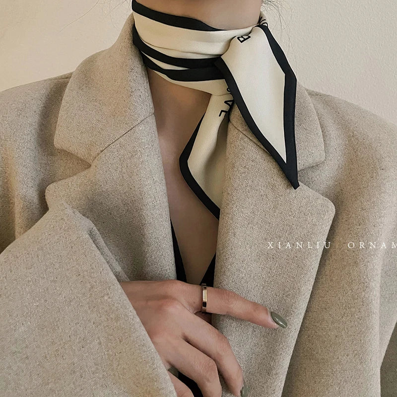 2024 New Luxury Brand Scarf Tarot Women Scarf Bag Hair Skinny Silk