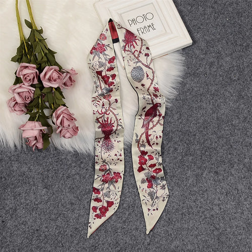 2024 New Luxury Brand Scarf Tarot Women Scarf Bag Hair Skinny Silk