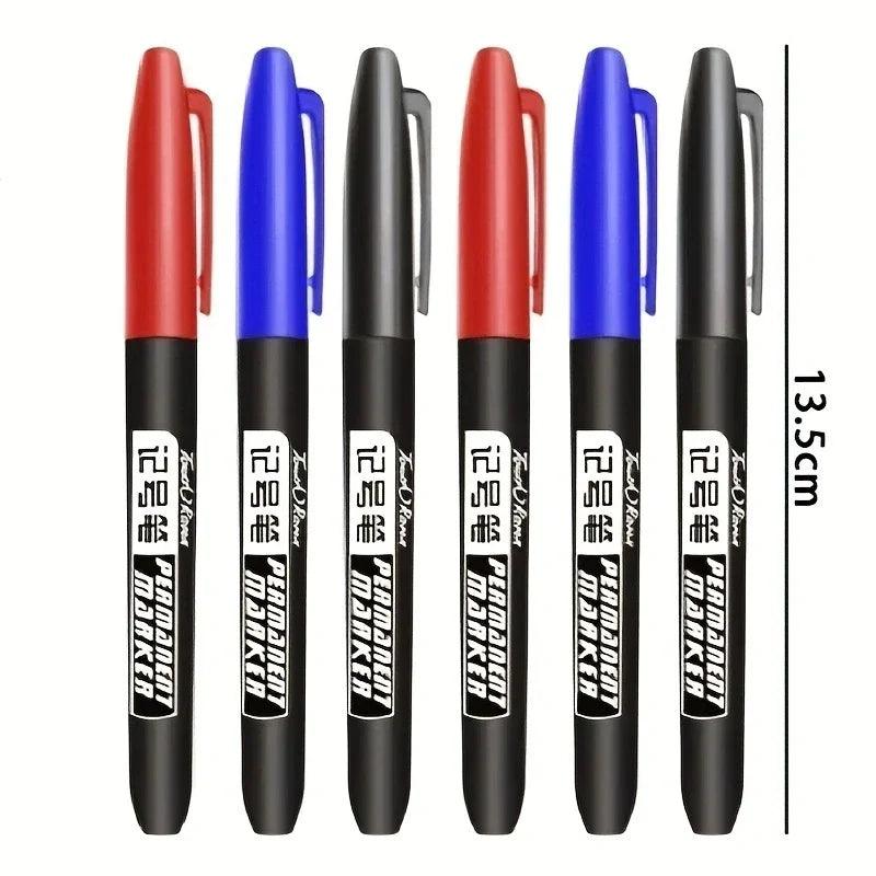 6 Pcs/Set Permanent Art Marker Pen Fine Point Waterproof Ink Thin Nib