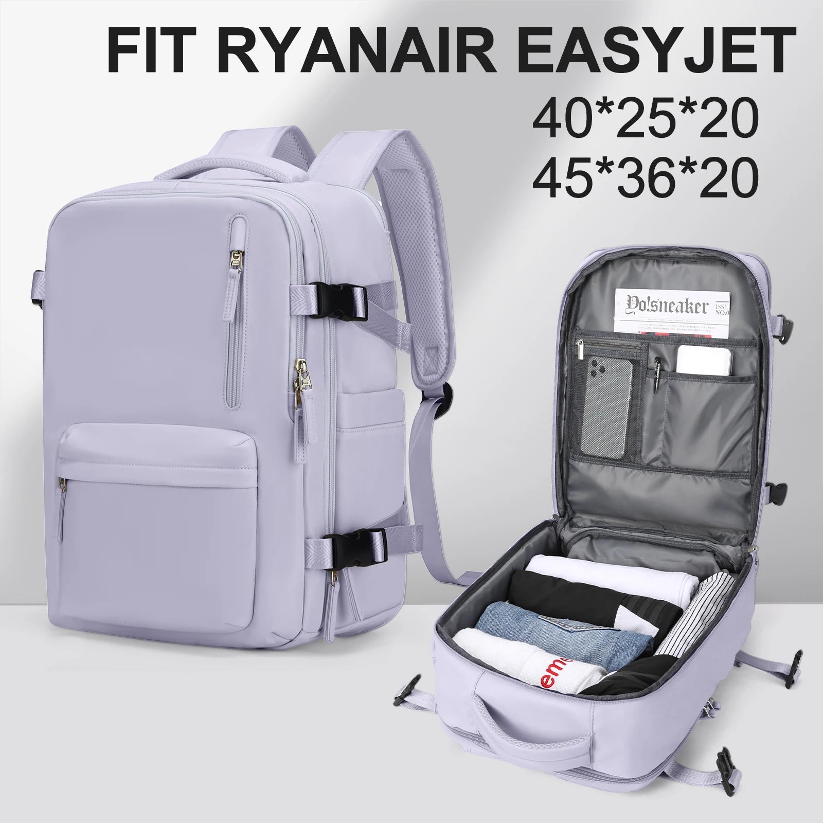 Women's Cabin Travel Backpack Laptop Bag Large Capacity Easyjet