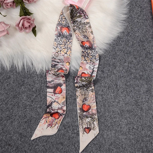 2024 New Luxury Brand Scarf Tarot Women Scarf Bag Hair Skinny Silk