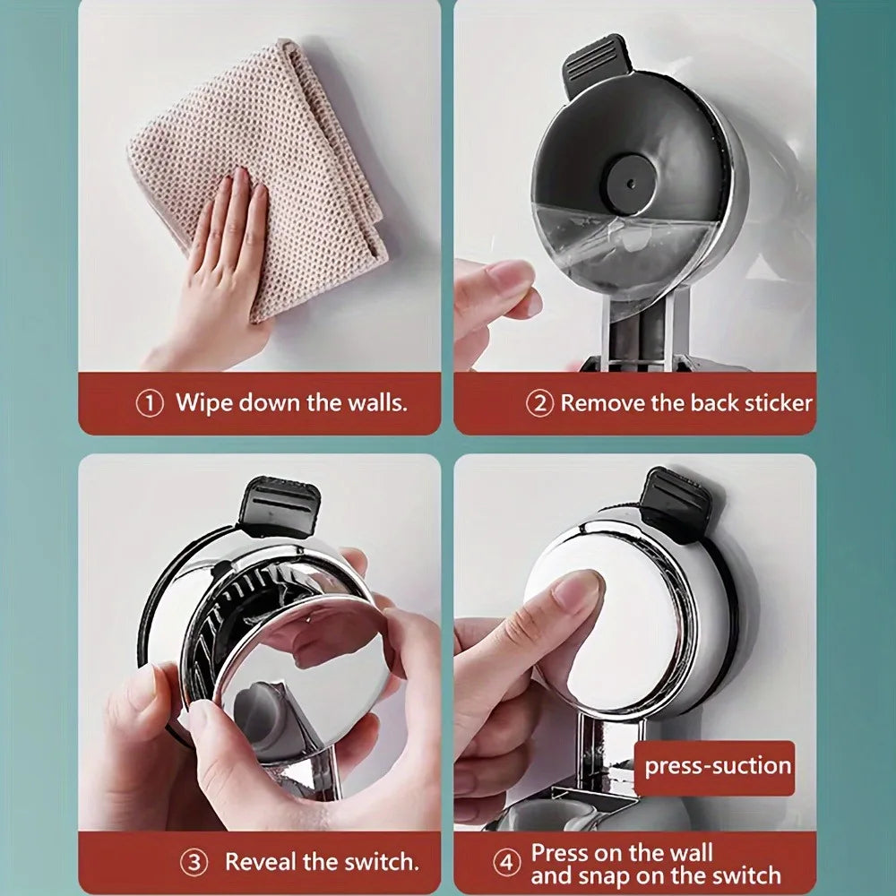 1Pc Universal Shower Head Holder Adjustable Strong Adhesive ABS Shower