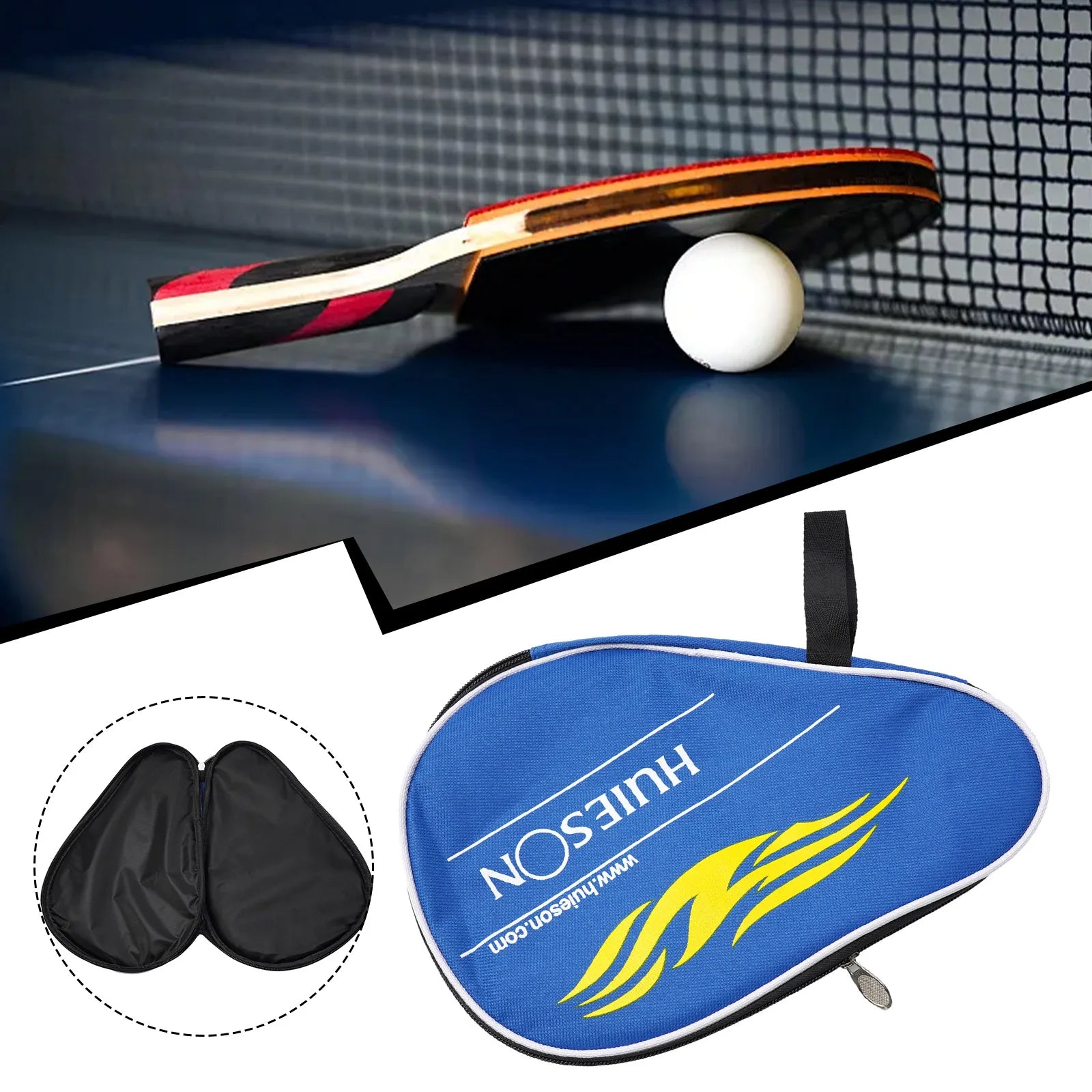 1PC 30x20cm Table Tennis Racket Bat Bag Black/blue Oxford Cloth Sponge