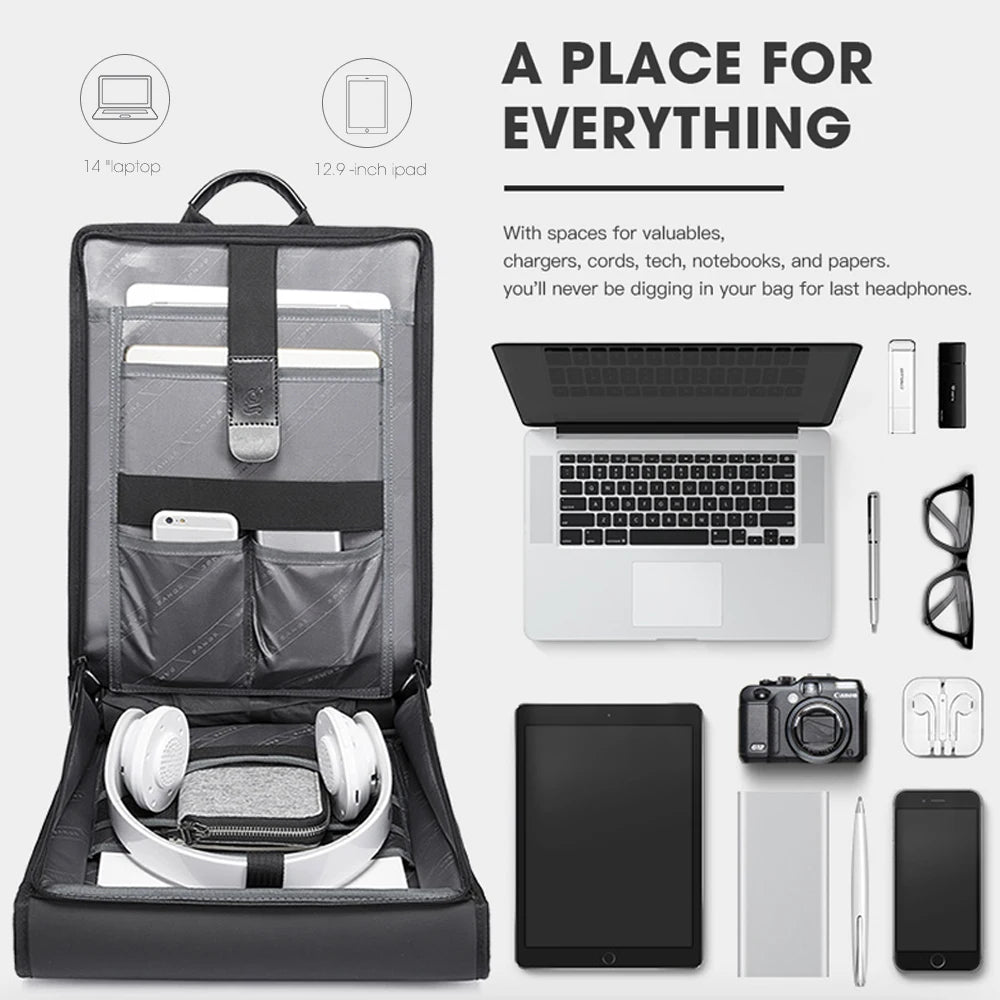 BANGE New Design Men Backpack Waterproof Fits for 14.1 inch Laptop Bag