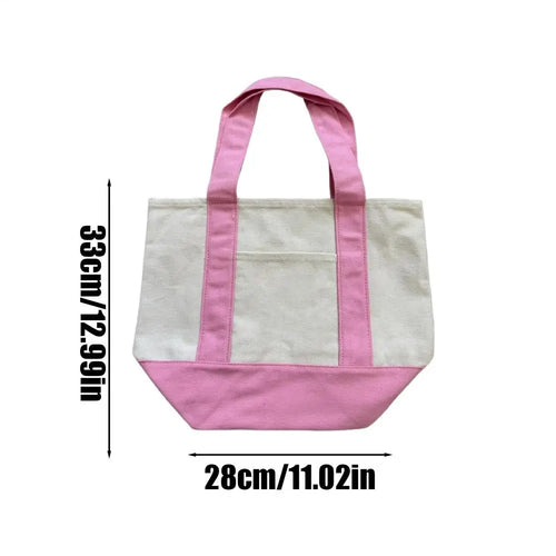 Large Canvas Tote Bag Minimalist Commuter Shoulder Bag Reusable