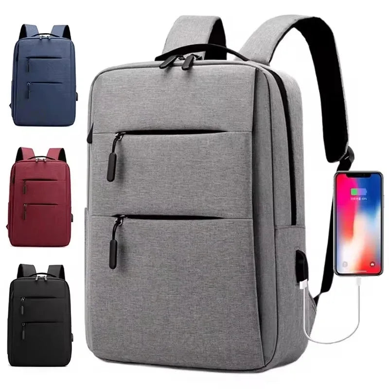 Men's and women's computer backpacks, multi-layer zipper laptop bags,