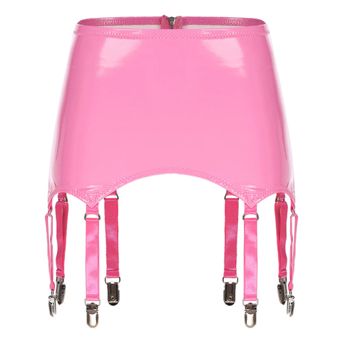 Womens Garters Suspender Belt Skirts Ladies Wet Look Mini Skirts