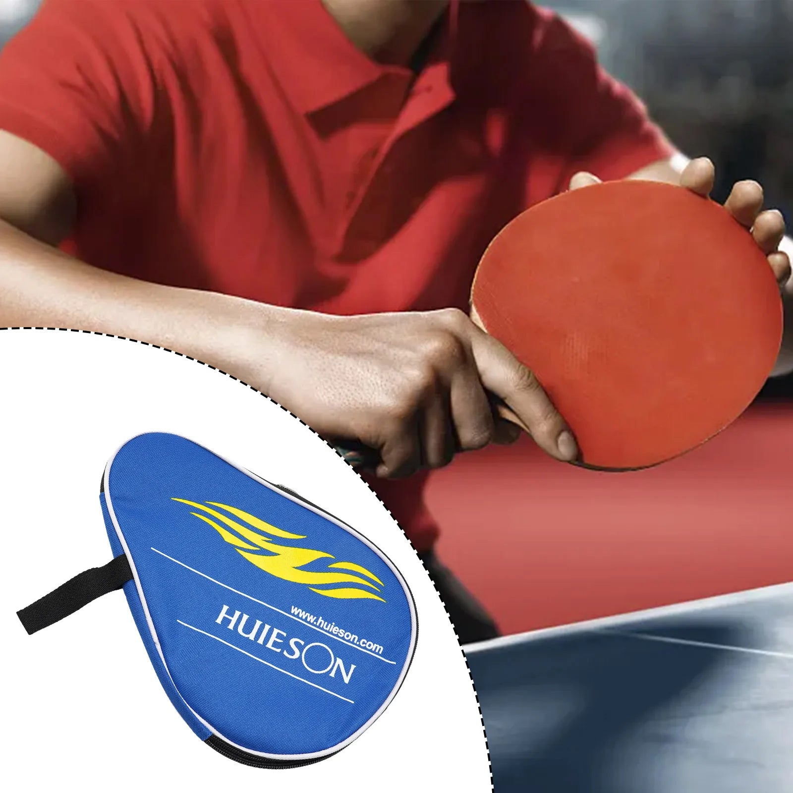1PC 30x20cm Table Tennis Racket Bat Bag Black/blue Oxford Cloth Sponge