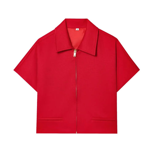 HipSeam Women Lapel Collar Short Jacket Women's Cropped Short Collared