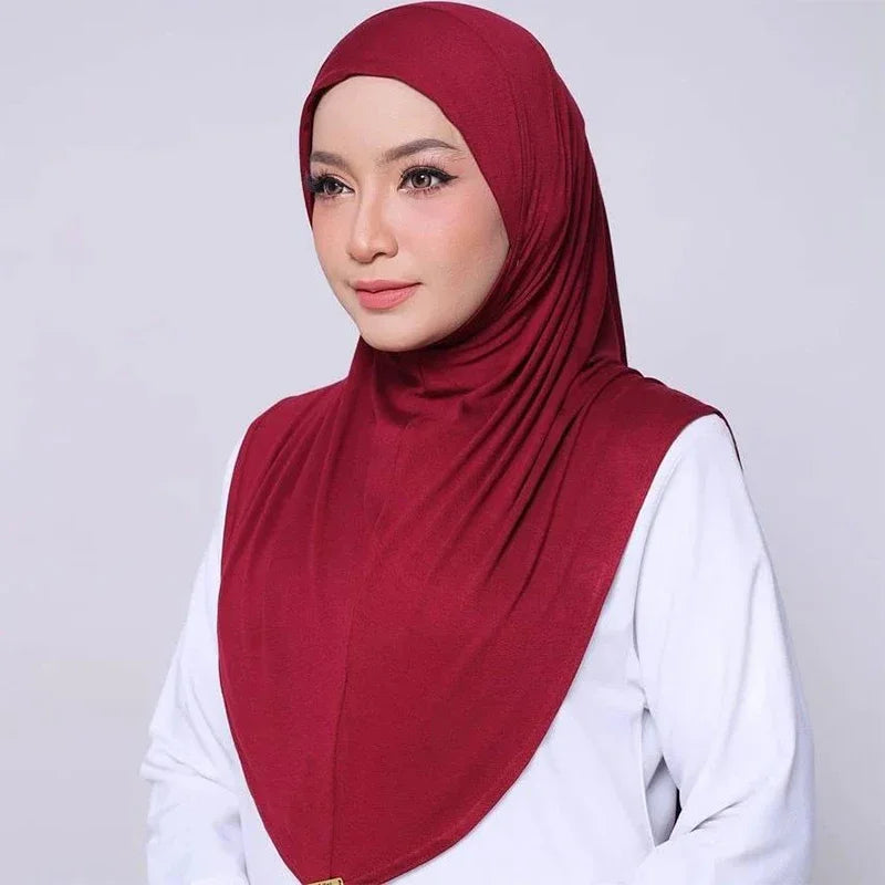 New Instant Ready to Wear Hijab Muslim Women Stretchy Sports Jersey
