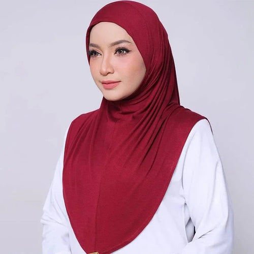 New Instant Ready to Wear Hijab Muslim Women Stretchy Sports Jersey