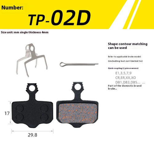 1Pair Semi-Metal Bicycle Hydraulic Disc Brake Pad MTB Mountain Bike