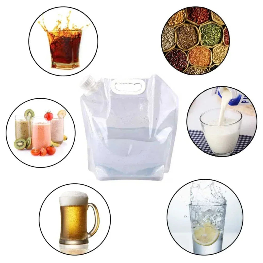 5/10L Portable Water Bag Folding Bucket Water Container Jug Bottle