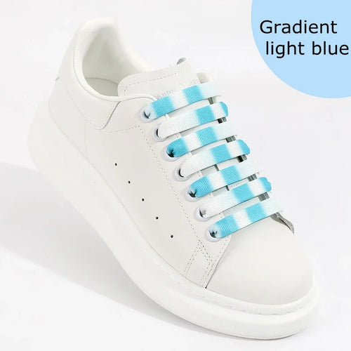 1.2cm width Flat Shoelaces Rainbow Shoelace MCQ Classic Casual White