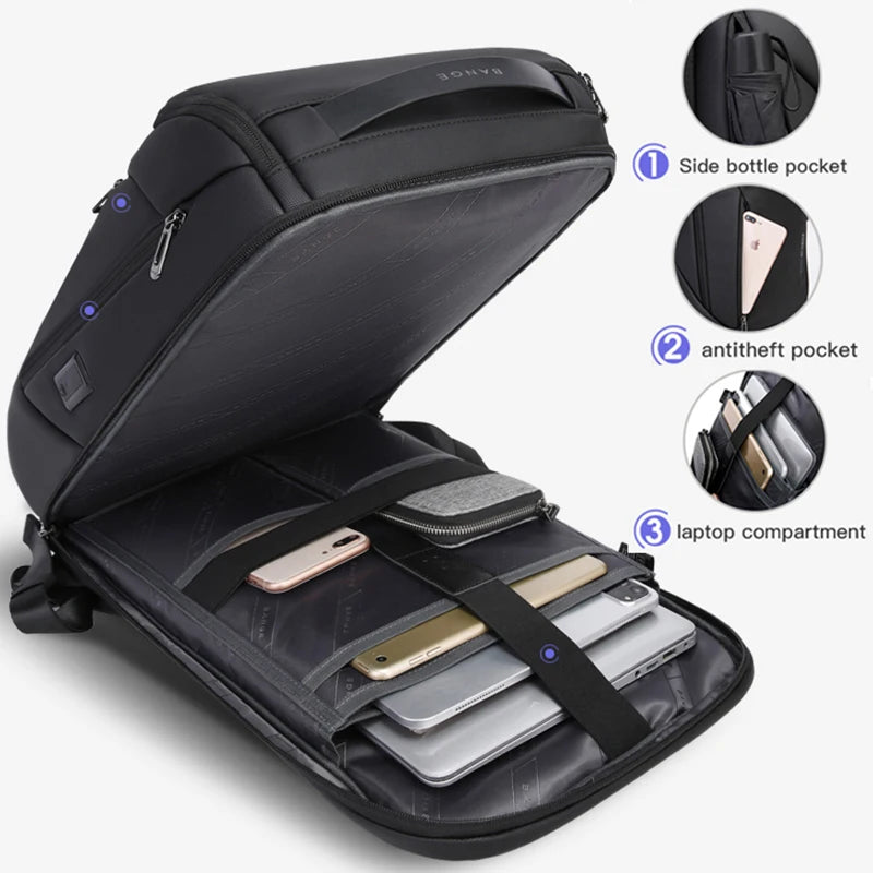 BANGE USB Charging Waterproof Laptop Backpack 17 Computer Bag Travel