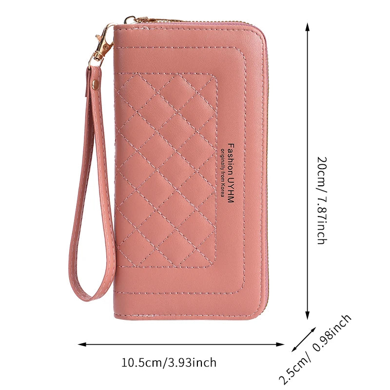 2024 new ladies purse long Joker zipper clutch bag embroidered fashion