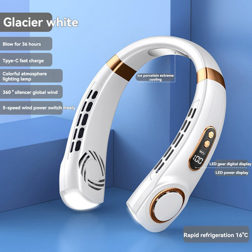 2024 New Portable Halterneck Fan USB Handheld Silent Multi-function