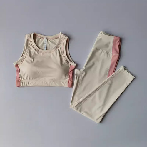 Women's Yoga Set Workout Set 2 Piece High Waist Yoga Leggings Sports