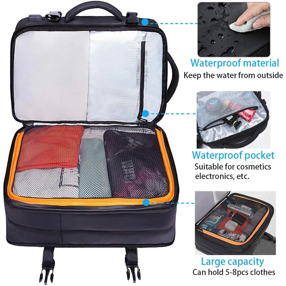 BANGE Men Luxury Designer Outdoor Backpack Expandable Commercial