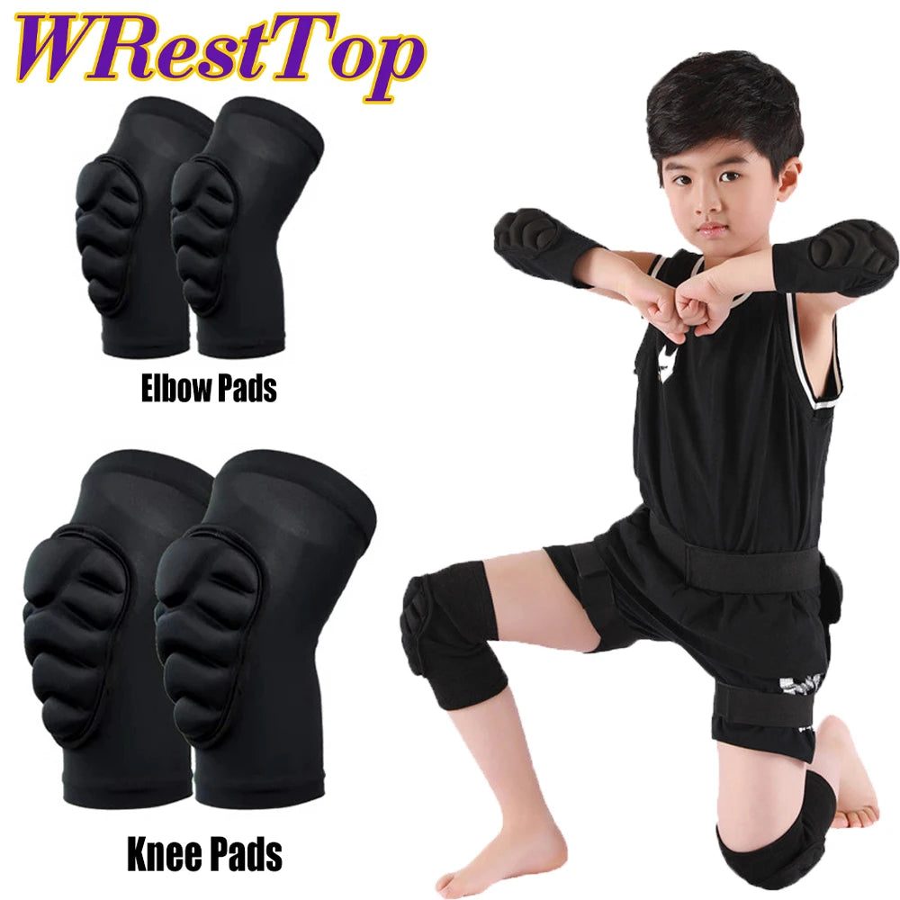 1Pair Thick Sponge Knee Pads Elbow Compression Sleeves Guard Collision