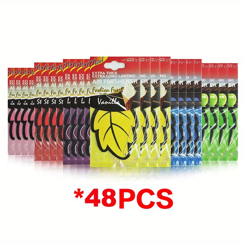 3-60pcs Car Air Freshener Natural Scented Tea Paper Auto Hanging