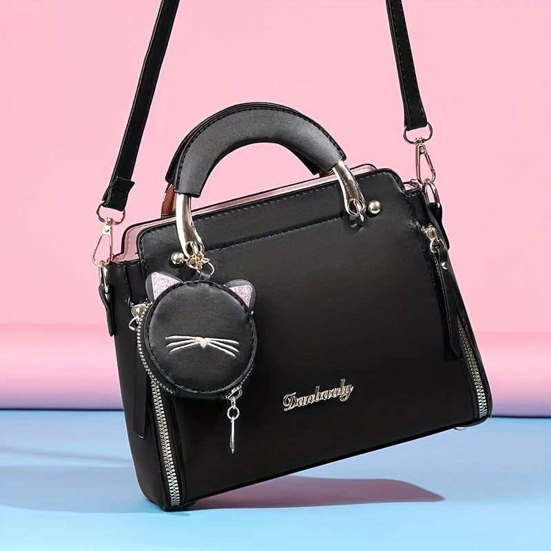 Fashion Handbag for Women Ladies Top Handle Satchel Shoulder Bags Cat