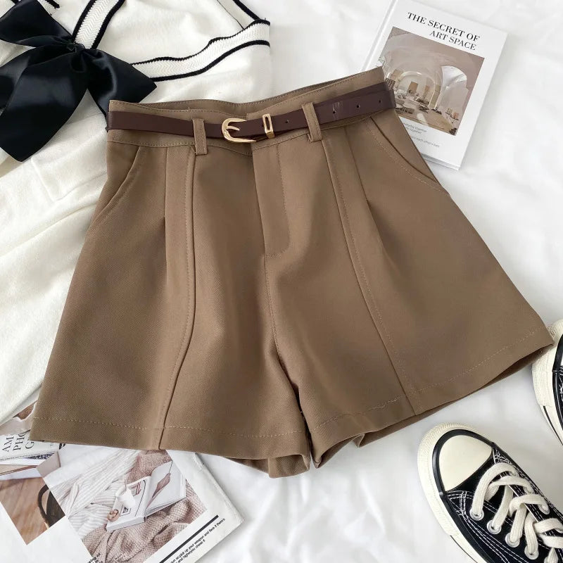 2025 Spring Summer New Shorts Fashion Women A-Line Loose Pocket Korean