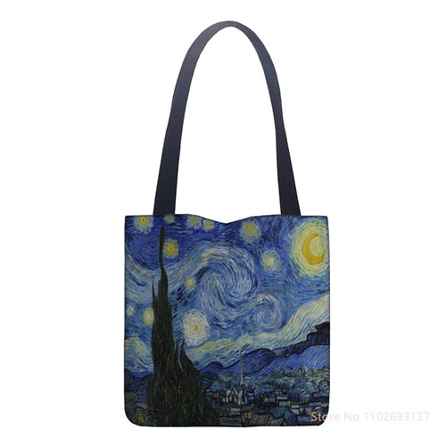 New Van Gogh Oil Painting Tote Bag Retro Art Fashion Travel Bag Women