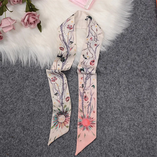 2024 New Luxury Brand Scarf Tarot Women Scarf Bag Hair Skinny Silk