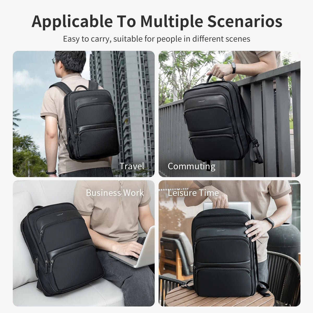 Lifetime Warranty Expandable Men Backpack Thin Travel Back Pack Bag