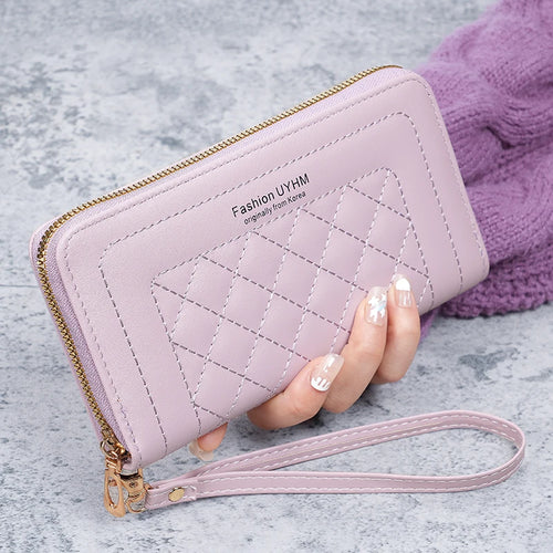 2024 new ladies purse long Joker zipper clutch bag embroidered fashion