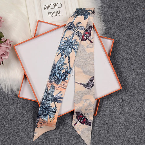 2024 New Luxury Brand Scarf Tarot Women Scarf Bag Hair Skinny Silk