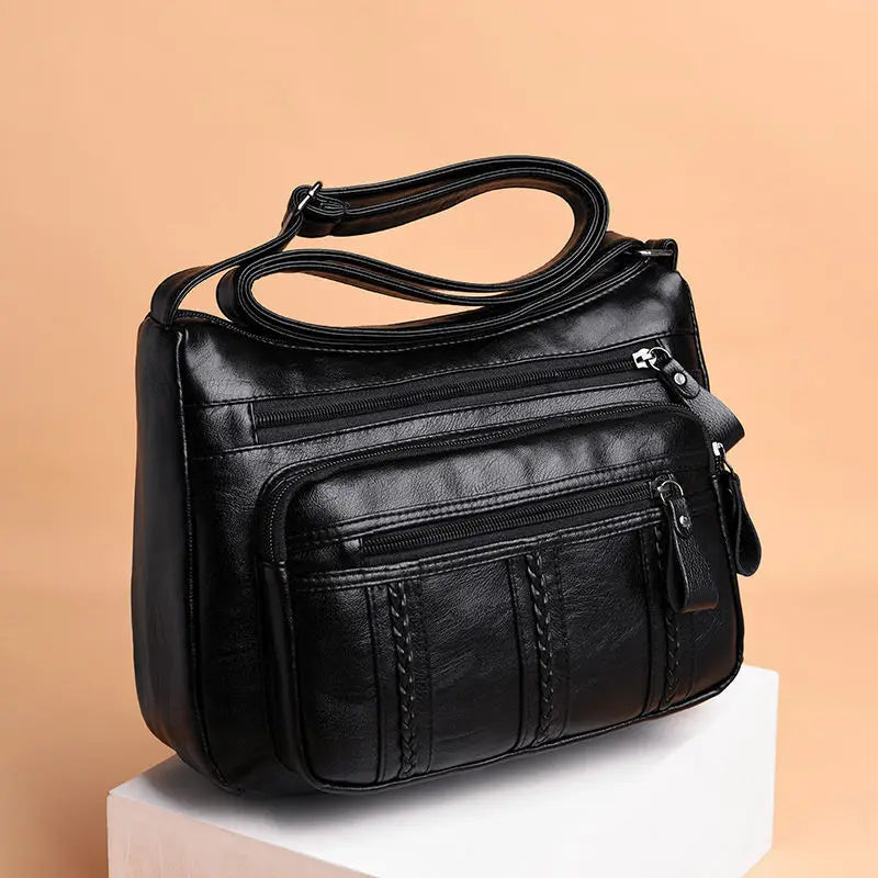 Women's bag Pu multilayered soft leather ladies fashion simple