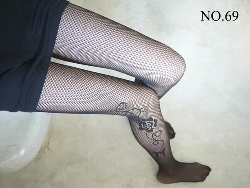 Woman Girls Gothic Cartoon Fishnet Stockings Snake Kuromies Skull