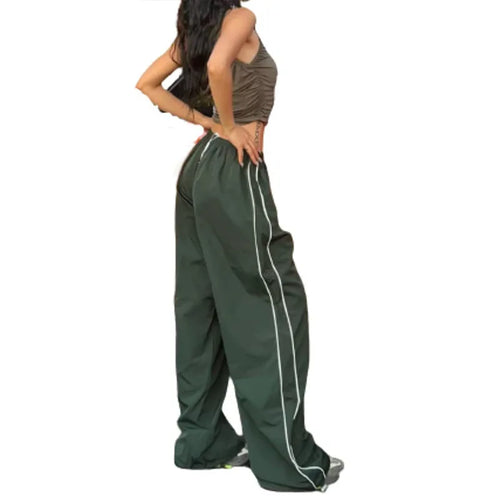 Y2K women vintage Baggy Cargo Pants for Women Drawstring Elastic Low