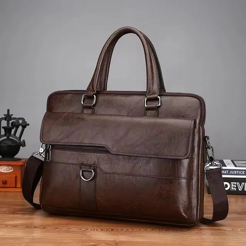 Luxury Brand Men Handbag Leather Man Briefcase for Laptop Messenger