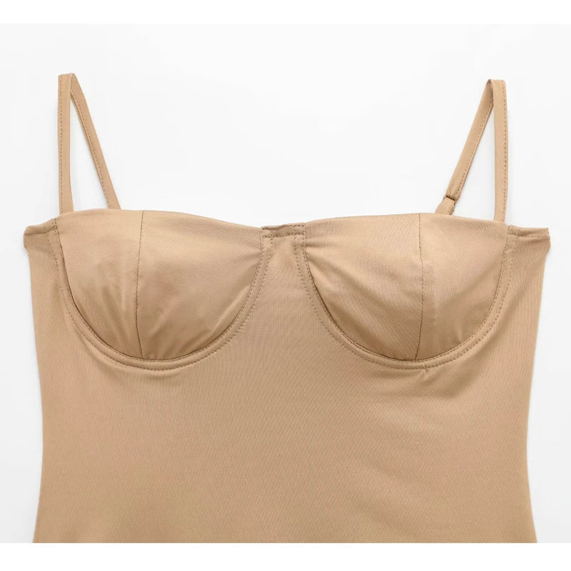 MUJER Sexy Satin Bodysuit Women Backless Bustier Top Women Sexy