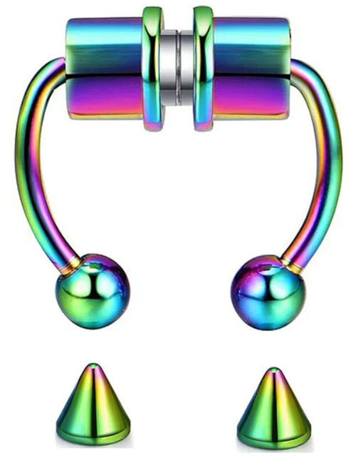 2Pcs or 5Pcs Magnet Nose Ring Stainless Steel Horseshoe Ring Nose Clip